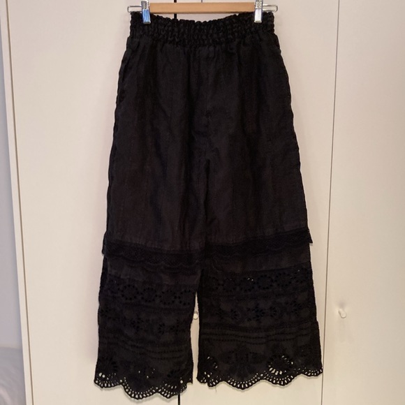Johnny Was crop lace cotton black pants M - Picture 5 of 16